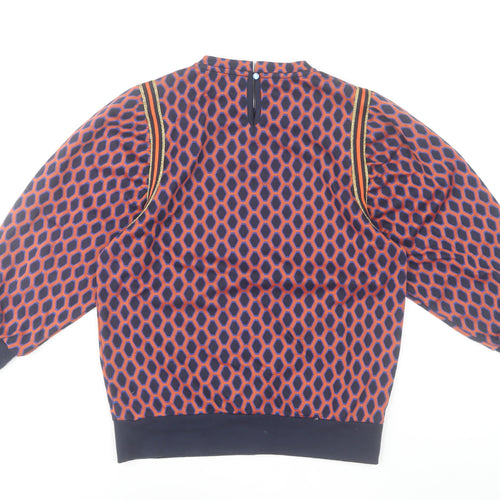 Savida Women's Multicoloured Puff Sleeve Pullover Sweatshirt Medium