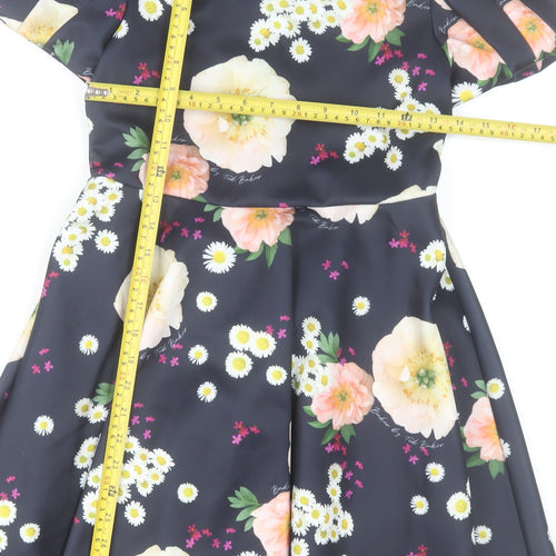 Ted Baker Teens Multicoloured Floral Fit & Flare Dress Size 12