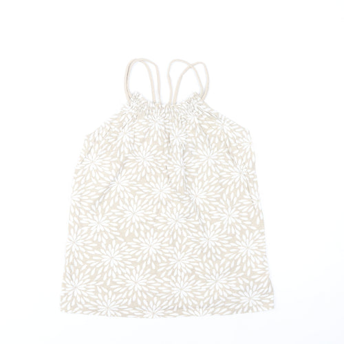 Gap Kids Girls Beige Floral Cotton Camisole Tank Top 10-11 Years