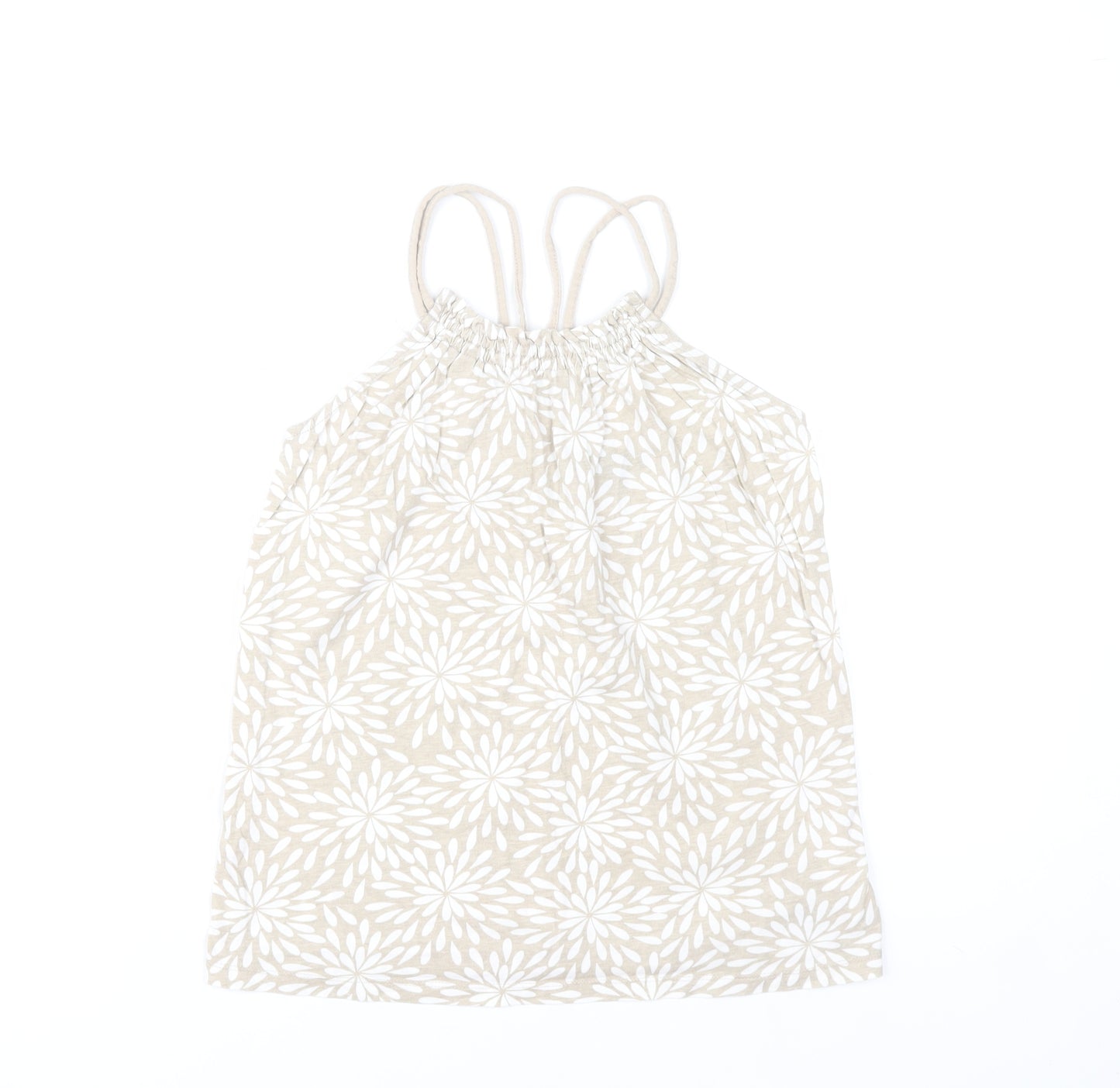 Gap Kids Girls Beige Floral Cotton Camisole Tank Top 10-11 Years