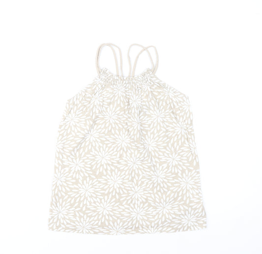 Gap Kids Girls Beige Floral Cotton Camisole Tank Top 10-11 Years