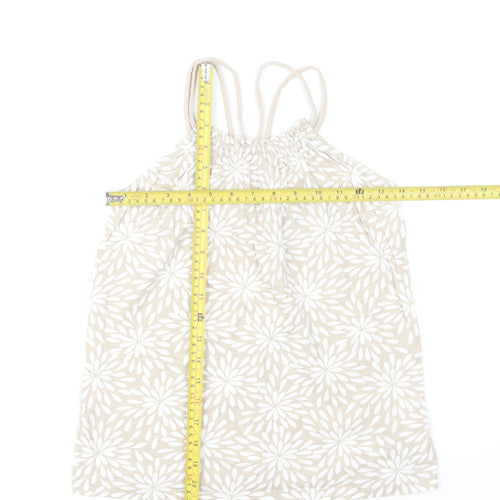 Gap Kids Girls Beige Floral Cotton Camisole Tank Top 10-11 Years