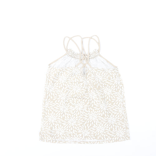 Gap Kids Girls Beige Floral Cotton Camisole Tank Top 10-11 Years