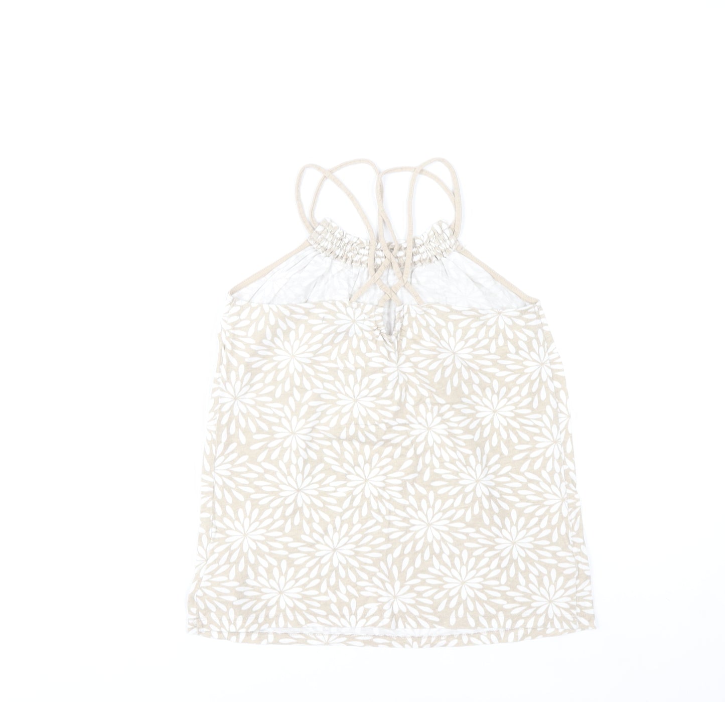 Gap Kids Girls Beige Floral Cotton Camisole Tank Top 10-11 Years