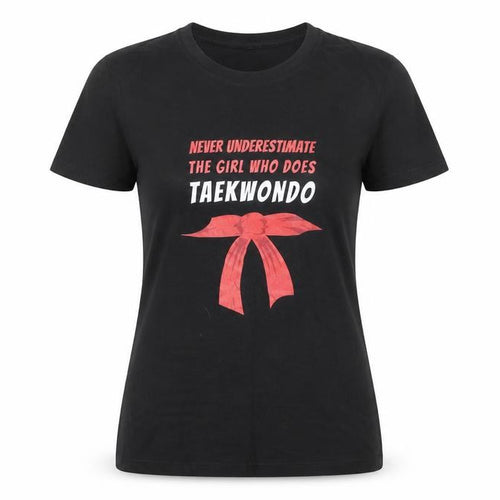 Bella+Canvas Womens Black Taekwondo Print Cotton T-Shirt Medium