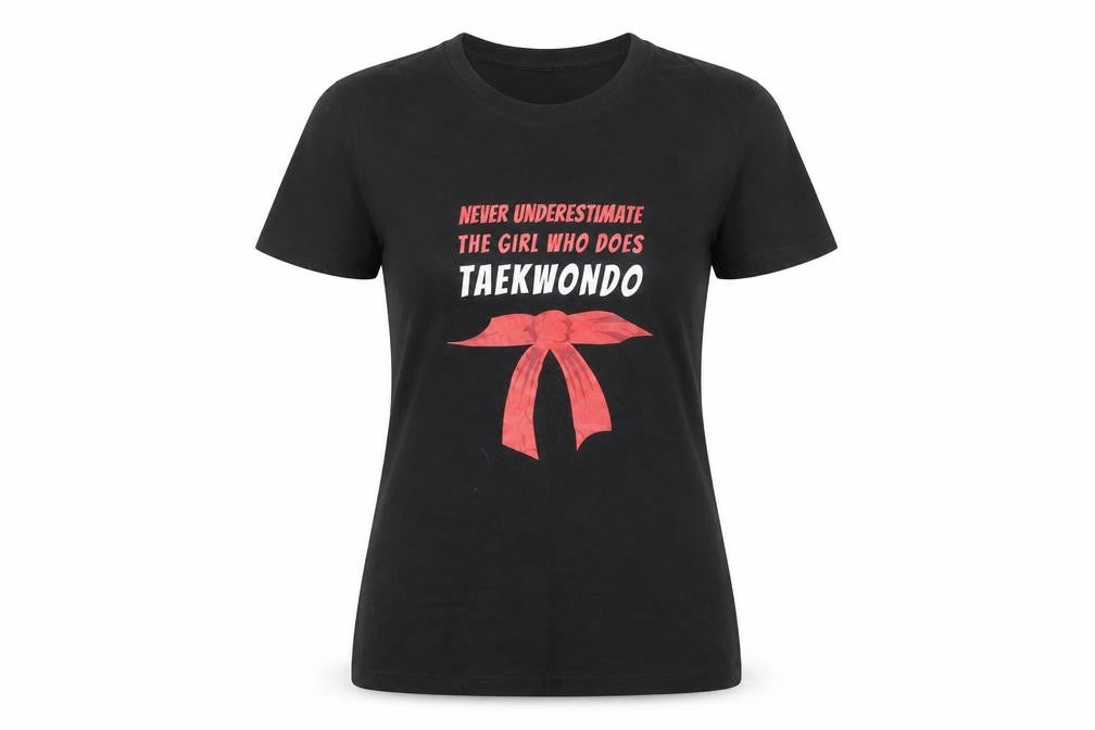 Bella+Canvas Womens Black Taekwondo Print Cotton T-Shirt Medium