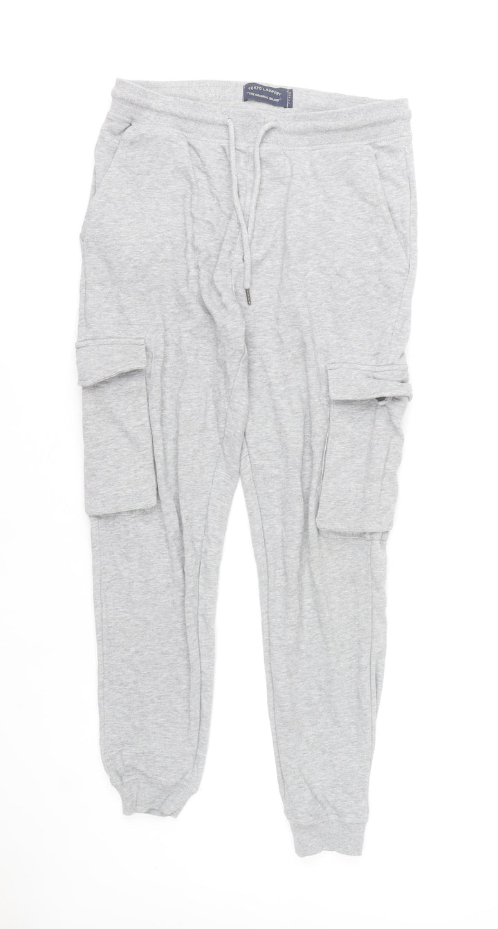 Tokyo Laundry Men's Grey Cargo Sweatpants Size S