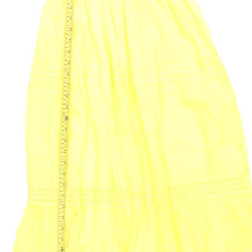Speed Control Yellow Cotton Maxi Dress Women’s L Summer Boho Strappy