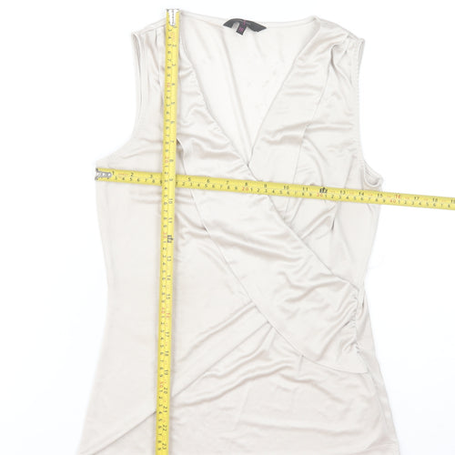 Jasper Conran Women’s Beige Wrap Sleeveless Blouse Size 10
