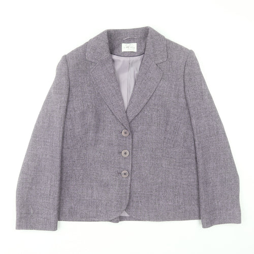 Eastex Womens Grey Polyester Blazer Jacket Size 12 Classic Formal