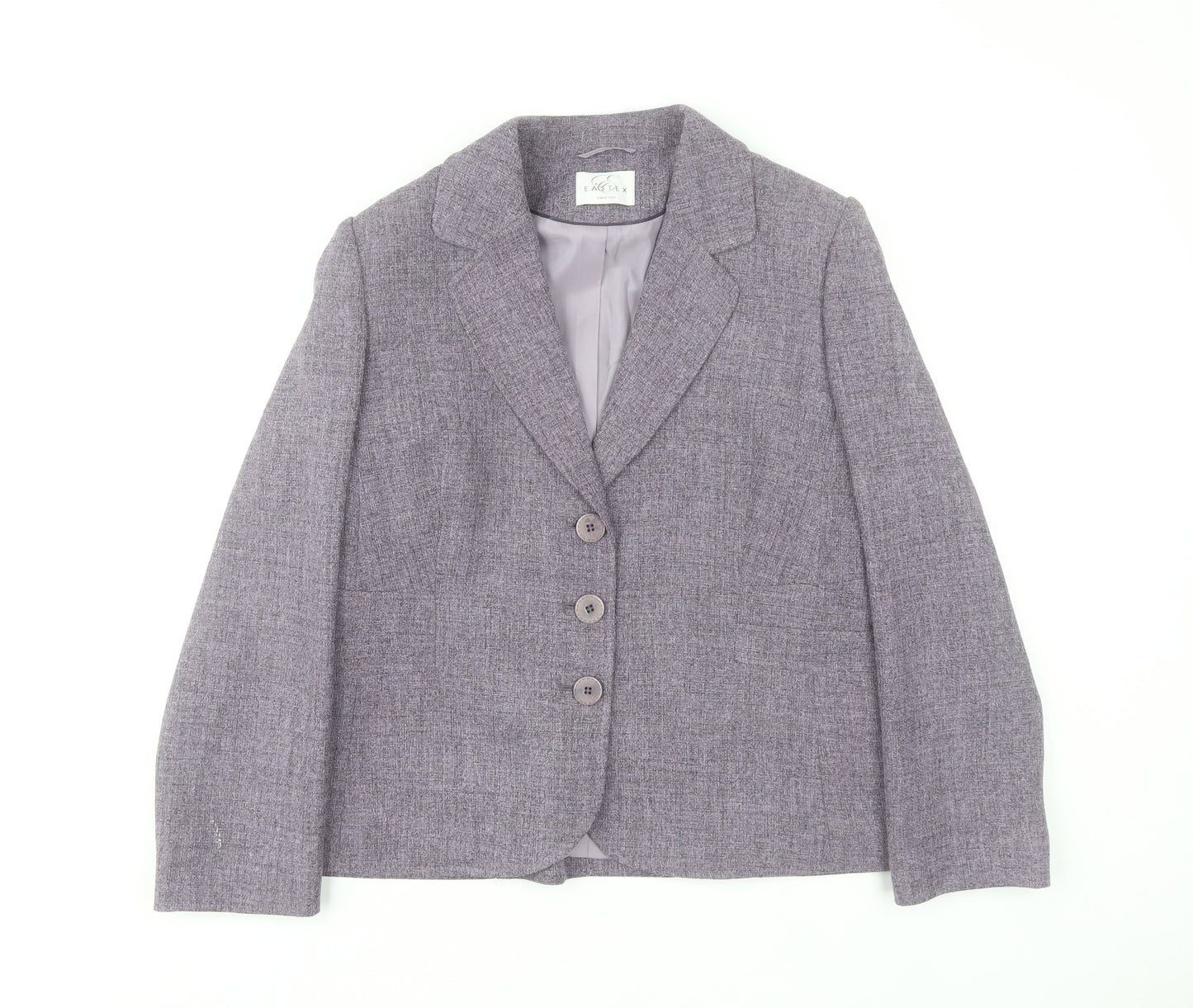 Eastex Womens Grey Polyester Blazer Jacket Size 12 Classic Formal