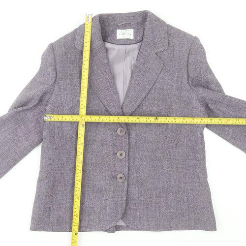 Eastex Womens Grey Polyester Blazer Jacket Size 12 Classic Formal