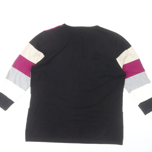 Anonymous Women's Multicoloured Striped Pullover Jumper Size M