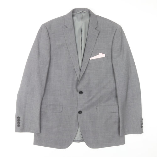 Moss 1851 Men's Grey Tailored Fit Wool Blend Suit Jacket 40R