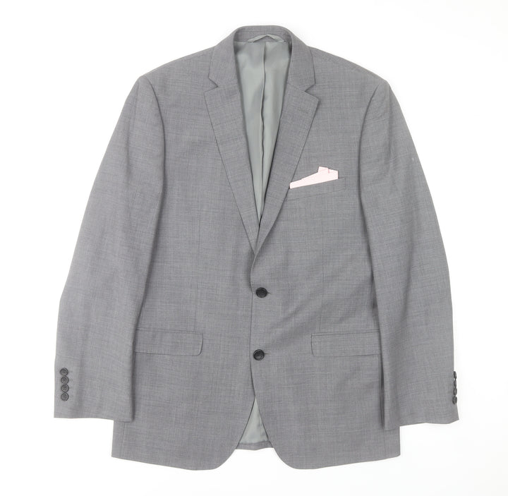 Moss 1851 Men's Grey Tailored Fit Wool Blend Suit Jacket 40R