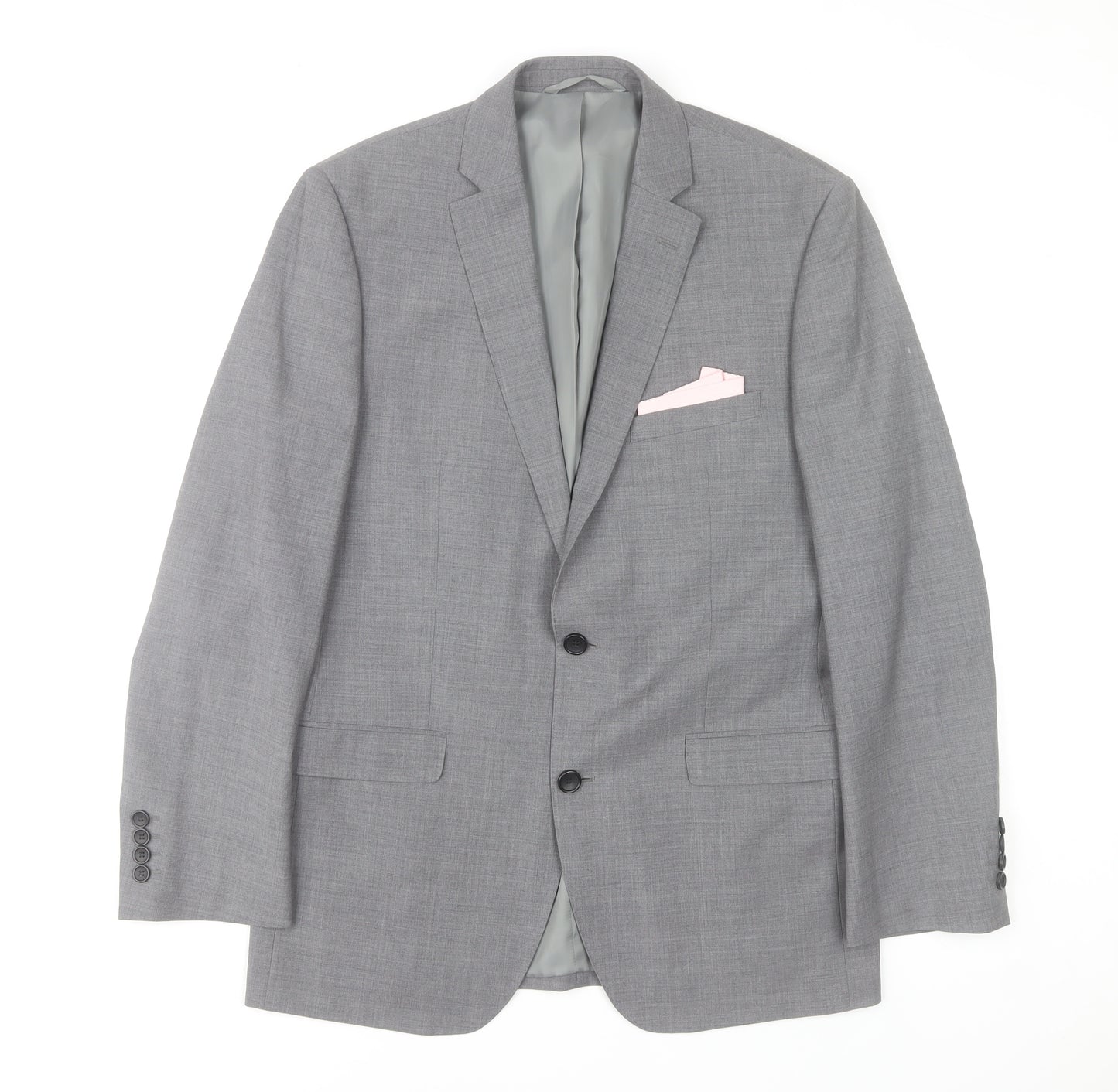 Moss 1851 Men's Grey Tailored Fit Wool Blend Suit Jacket 40R