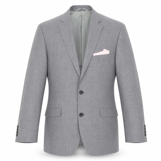 Front view of Moss 1851 Men's Grey Tailored Fit Wool Blend Suit Jacket 40R