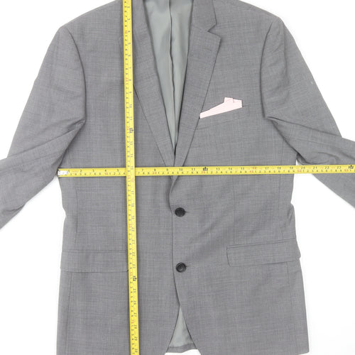 Moss 1851 Men's Grey Tailored Fit Wool Blend Suit Jacket 40R
