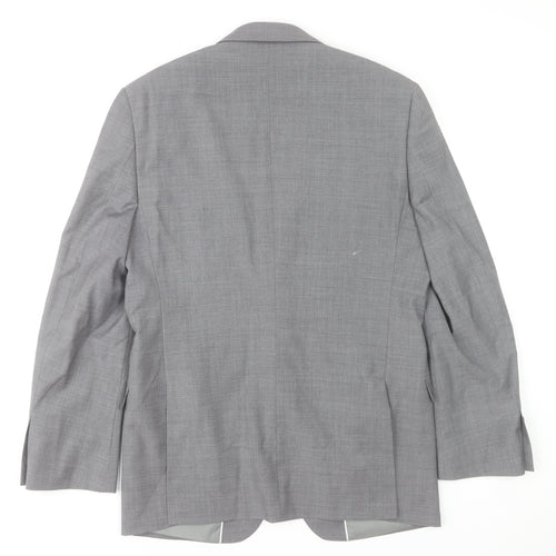 Moss 1851 Men's Grey Tailored Fit Wool Blend Suit Jacket 40R