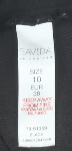 Savida Women's Black Skinny Jeans Size 10 Slim Fit Mid Rise Stretch