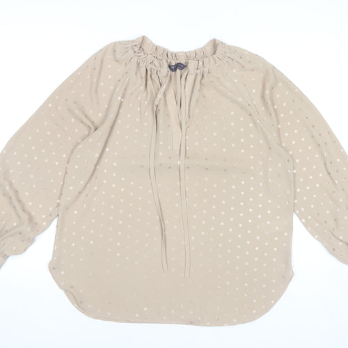 Marks and Spencer Womens Beige Polka Dot Tunic Blouse Size 10