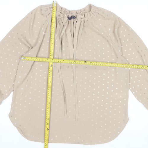 Marks and Spencer Womens Beige Polka Dot Tunic Blouse Size 10