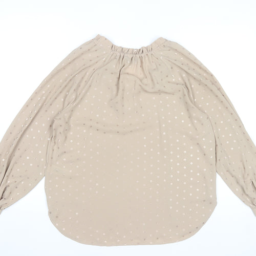 Marks and Spencer Womens Beige Polka Dot Tunic Blouse Size 10
