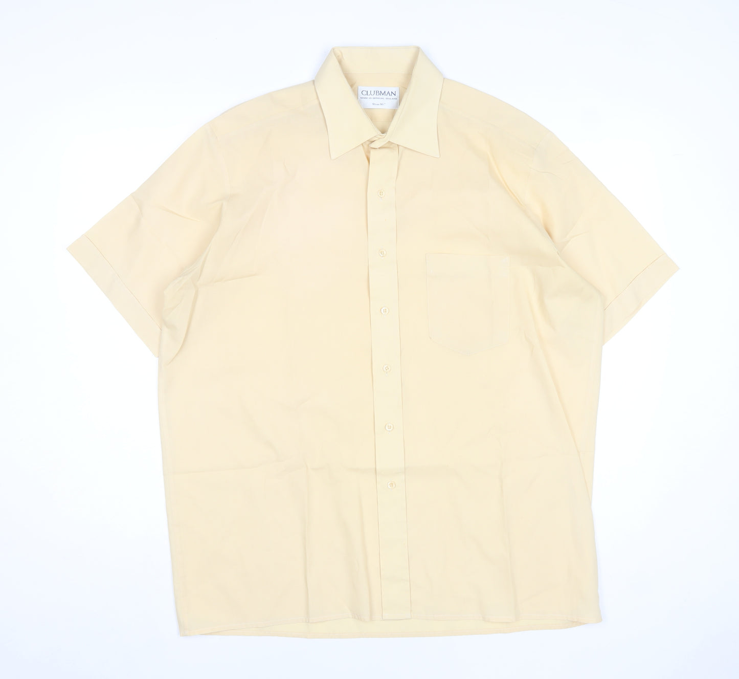 Clubman Men’s Beige Short Sleeve Regular Fit Dress Shirt 42cm