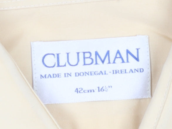 Clubman Men’s Beige Short Sleeve Regular Fit Dress Shirt 42cm
