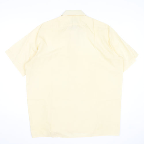 Clubman Men's Beige 16.5in Short Sleeve Cotton Formal Dress Shirt