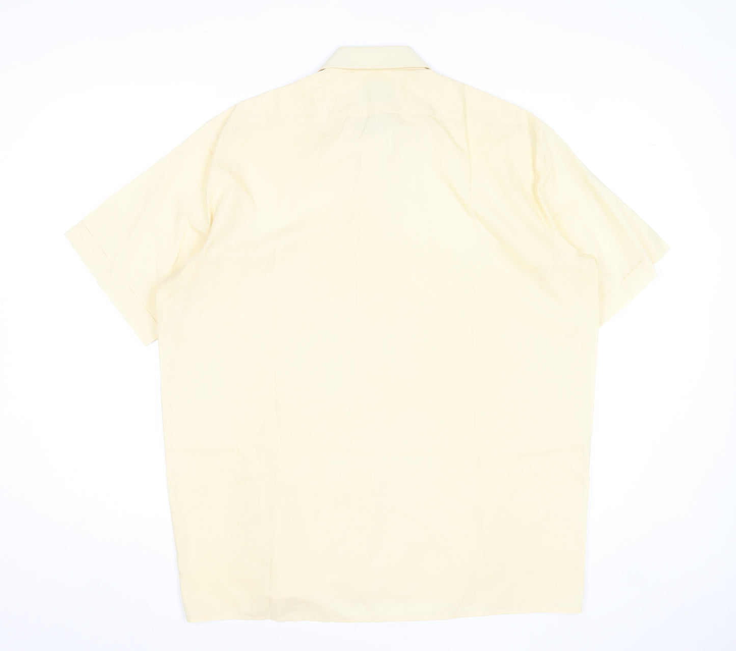 Clubman Men's Beige 16.5in Short Sleeve Cotton Formal Dress Shirt