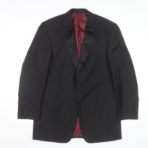 Scott & Taylor Mens Black 40R Wool Blend Shawl Lapel Formal Jacket