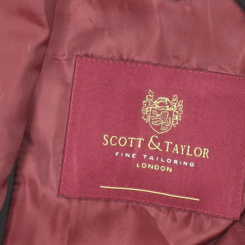 Scott & Taylor Mens Black 40R Wool Blend Shawl Lapel Formal Jacket