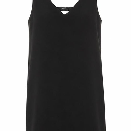 Mango Women Black Sequin Strap Shift Dress Size 8 Sleeveless V-Neck