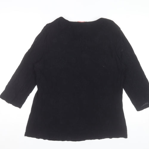 Dunnes Stores Women's Black Lace Beaded Neck Tunic Blouse Size 18