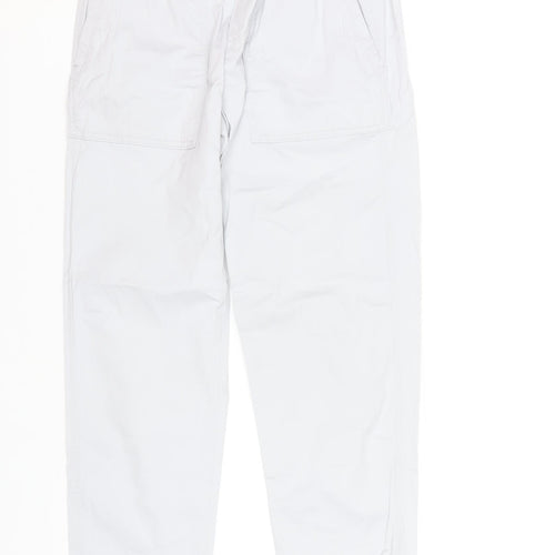 Dunnes Women's Grey Cargo Cotton Blend Elastic Waist Trousers XS