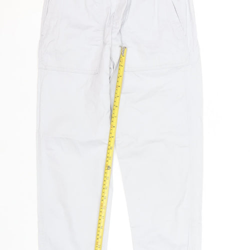 Dunnes Women's Grey Cargo Cotton Blend Elastic Waist Trousers XS