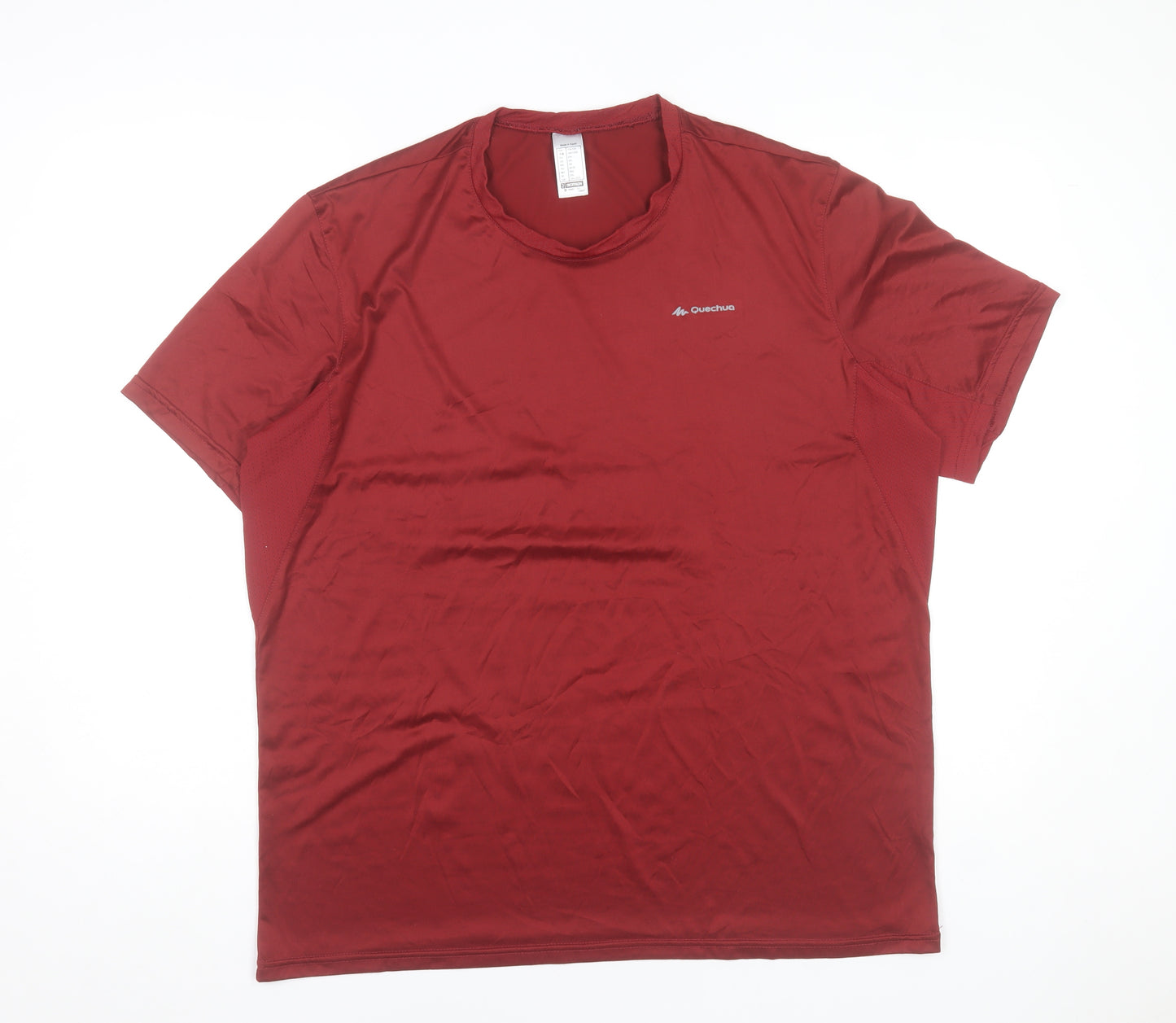 Quechua Men’s Red 2XL Hiking T-Shirt Lightweight Breathable Activewear Top