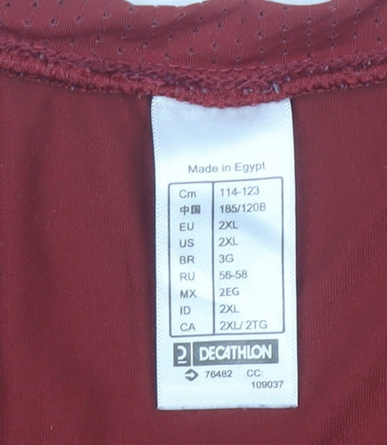 Quechua Men’s Red 2XL Hiking T-Shirt Lightweight Breathable Activewear Top