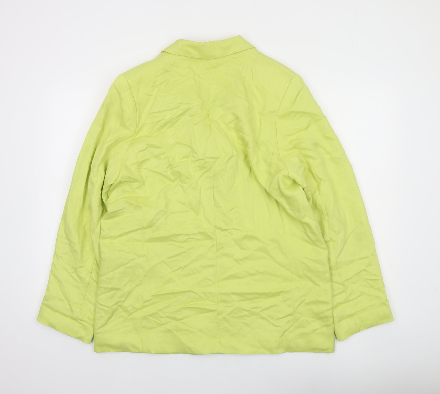 H&M Women Green Double-Breasted Blazer Size 12 Regular Fit
