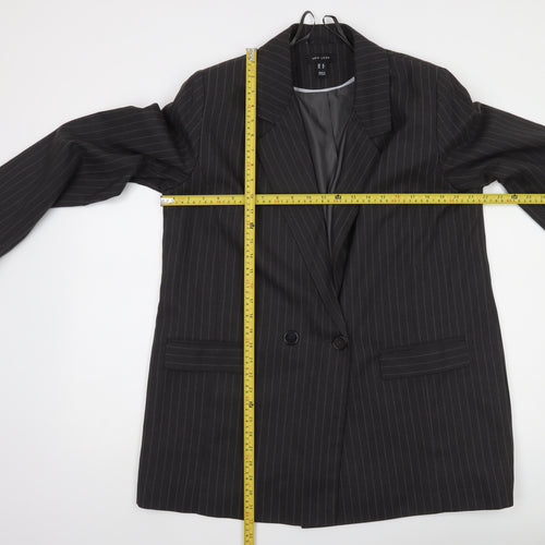 New Look Women’s Black Pinstripe Double-Breasted Suit Jacket UK 16