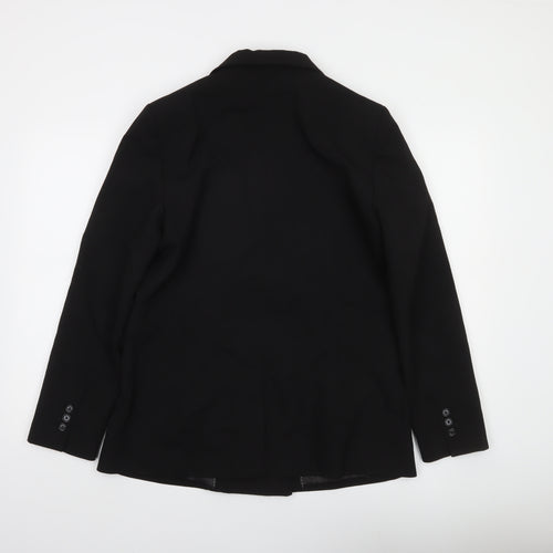 MNG Women's Black Double-Breasted Blazer Size 10 Regular Fit