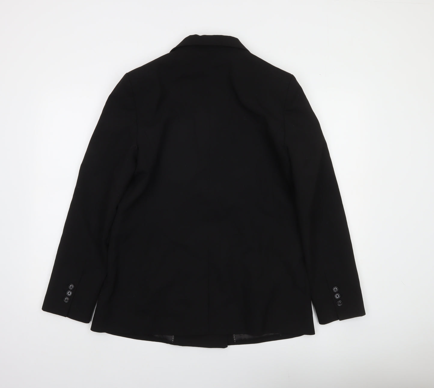 MNG Women's Black Double-Breasted Blazer Size 10 Regular Fit