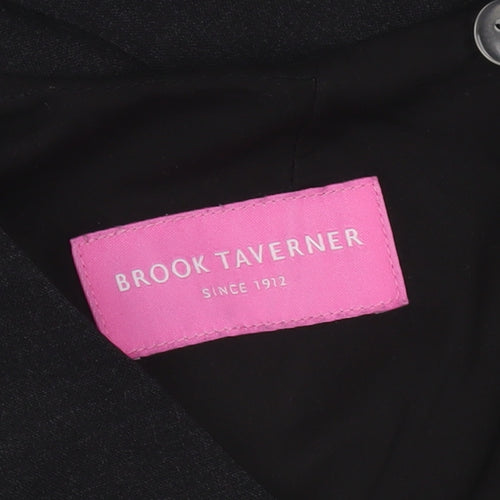 Brook Taverner Women’s Black Wool Blend Sheath Dress Size 10 Short Sleeve Workwear