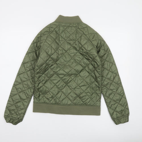 ELLE Women's Green Quilted Bomber Jacket XS