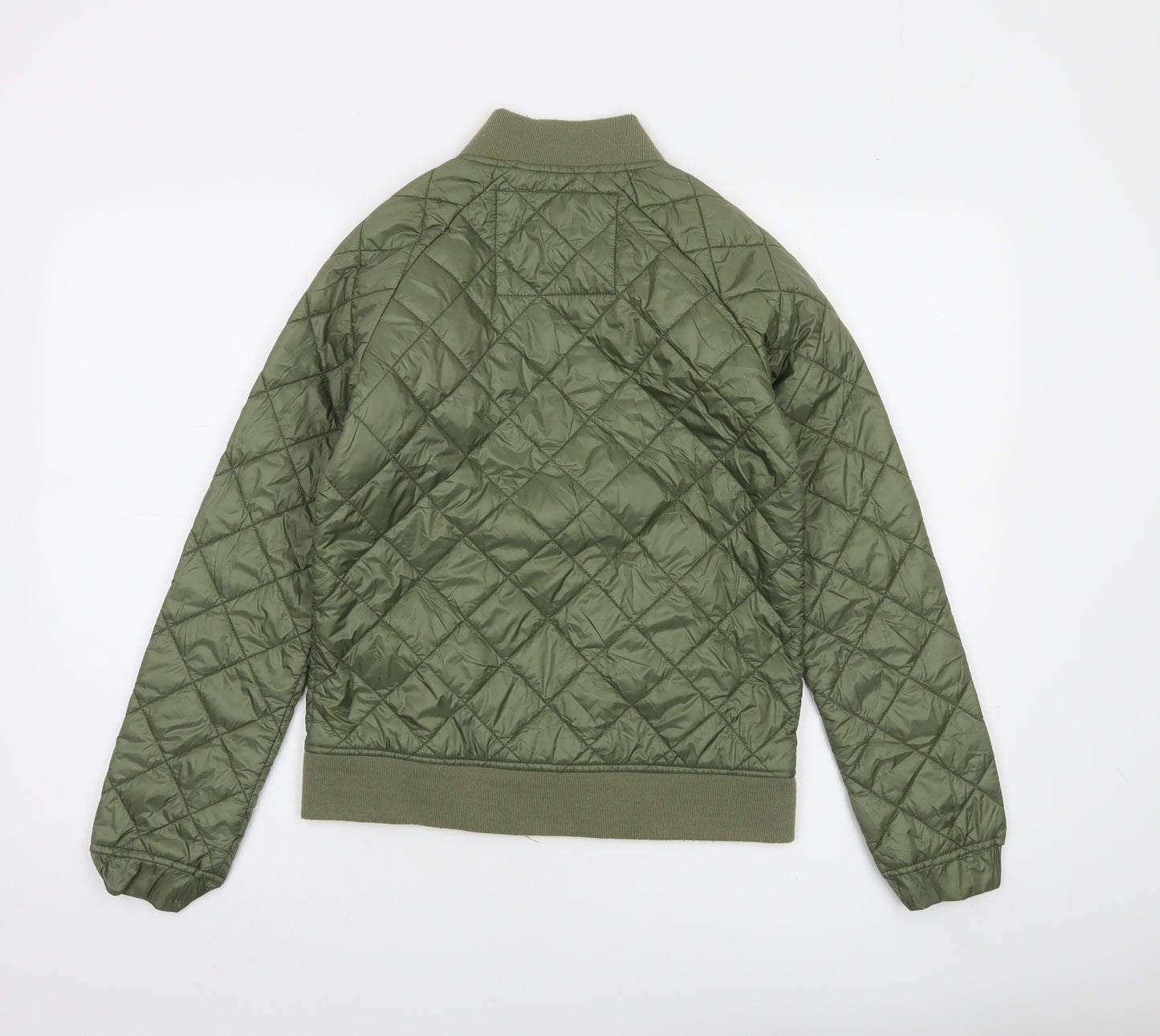 ELLE Women's Green Quilted Bomber Jacket XS