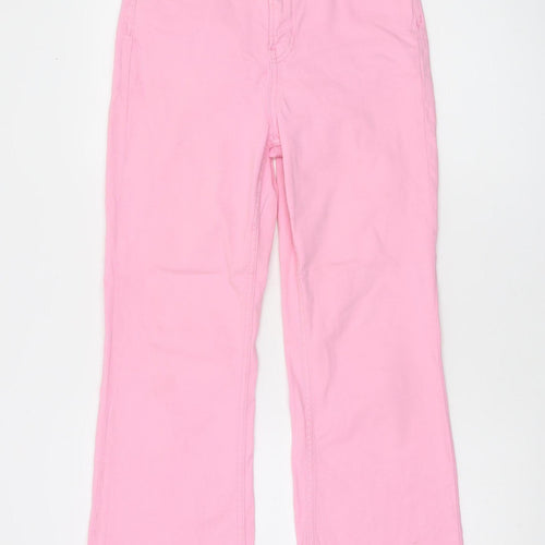 Stradivarius Women's Pink Denim Straight Jeans Size 8 Regular Fit