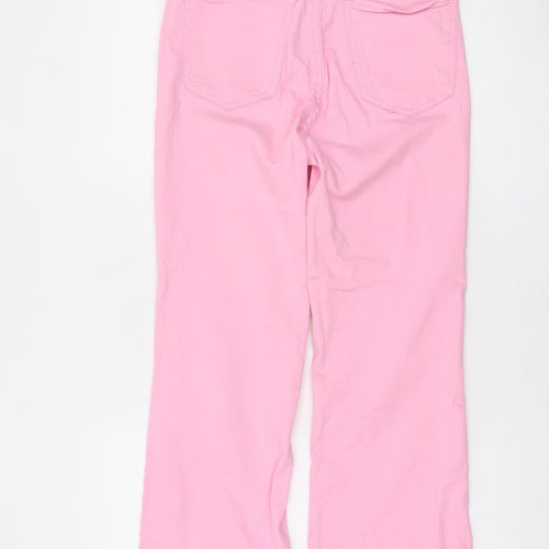 Stradivarius Women's Pink Denim Straight Jeans Size 8 Regular Fit