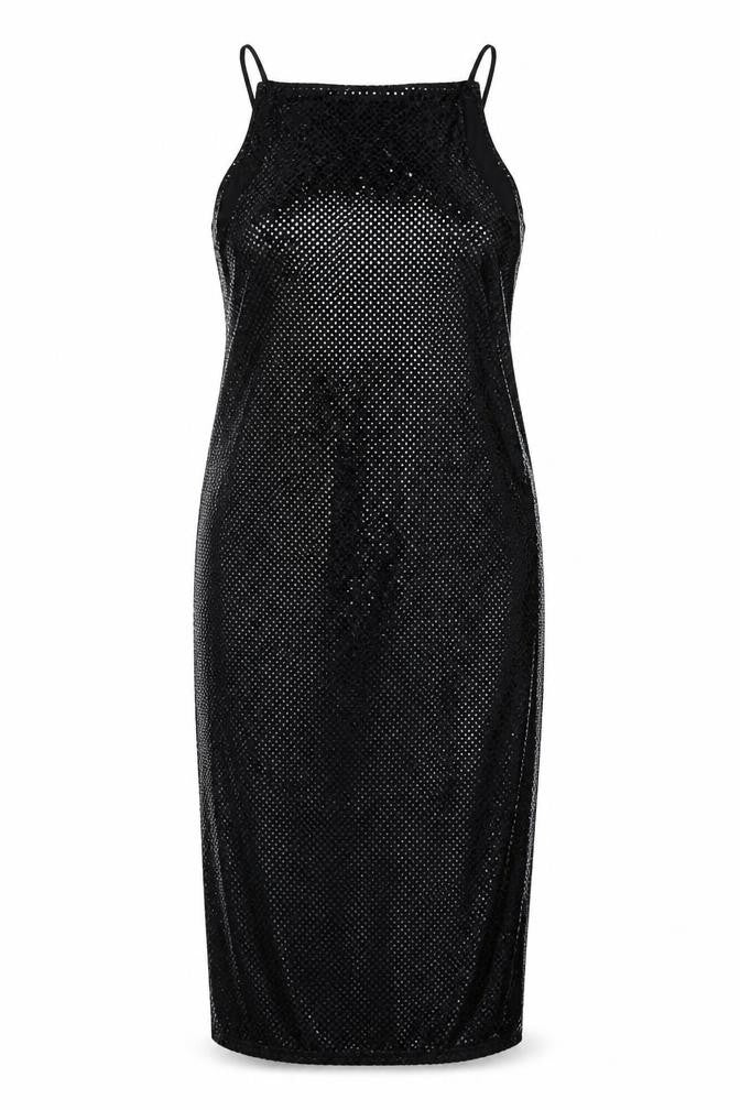 Debenhams Women’s Black Sequin Bodycon Midi Dress Size 18