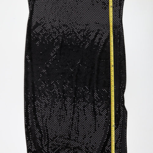 Debenhams Women’s Black Sequin Bodycon Midi Dress Size 18